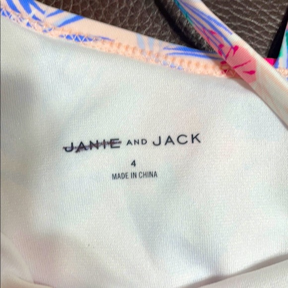 NWT Janie and Jack Girls Hibiscus Floral Swimsuit - Picture 3 of 3